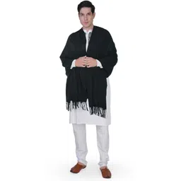 manra Solid Wool Blend Men Black Stole-picture-15