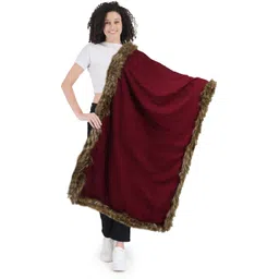 manra Solid Wool Blend Women Maroon Stole-picture-45