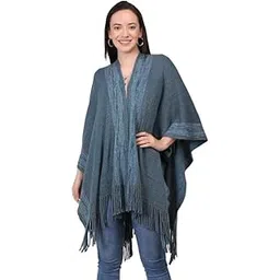 manra Women's Shawl Wrap Soft and Lightweight Knit Poncho Cape Cardigan Sweater Open Front for Spring Fall Winter SC 112 Cape-picture-21