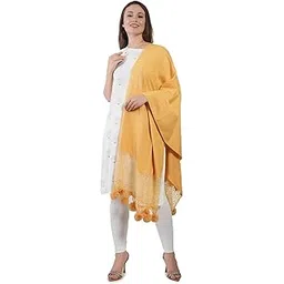 manra Women's Stylish Kashmiri Fine Wool Plain Stole with Embroidered Net Scarf/Shawl/Wrap for Winter-picture-22