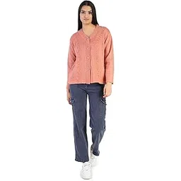 manra Women's Woolen Self Design V-Neck Buttoned Winter Wear Full Sleeve Sweater Fully Warm with Side Pockets Stylish Cardigan-picture-19