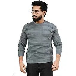 MANRA Round Neck Full Sleeve Woolen Pullover Winter Sweaters for Men-picture-26