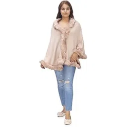 Manra Women's Faux Fur Shawl Winter Wrap Stole Shrug Cape (SC 75)-picture-34