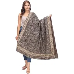 MANRA Women's Fineness Kaani Paisley Weave Kashmiri Woolen Shawl, Jamawar Design Warm and Soft, Faux Pashmina Shawls (KANI SHAWL 995)-picture-30