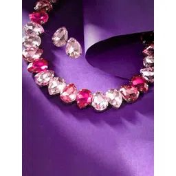 MANSIYAORANGE 18K Gold Plated Stones-Studded Jewellery Set image 2