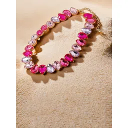 MANSIYAORANGE 18K Gold Plated Stones-Studded Jewellery Set image 5