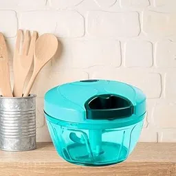 Manual Food Chopper with Pull Cord, 5-Blade Design, Turquoise-picture-12