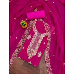 MANVAA Embellished Organza Unstitched Dress Material-picture-35