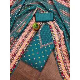 MANVAA Embellished Organza Unstitched Dress Material-picture-24