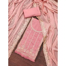 MANVAA Embroidered Satin Unstitched Dress Material-picture-11