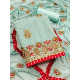 MANVAA Ethnic Motifs Embroidered Pure Cotton Unstitched Dress Material-picture-20