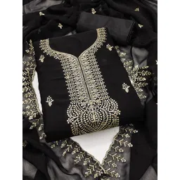 MANVAA Ethnic Motifs Embroidered Sequinned Unstitched Dress Material-picture-24