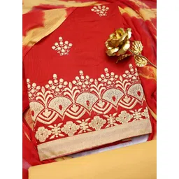 MANVAA Ethnic Motifs Embroidered Thread Work Modal Cotton Unstitched Dress Material-picture-20