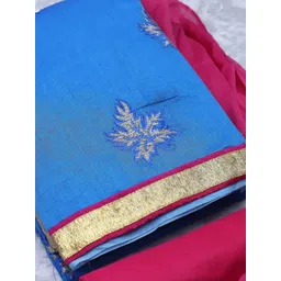 MANVAA Ethnic Motifs Embroidered Thread Work Modal Cotton Unstitched Dress Material-picture-14