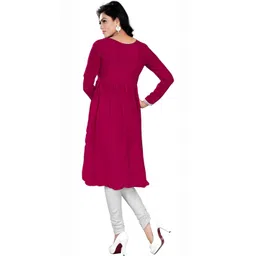 MANVAA Ethnic Motifs Embroidered Thread Work Pure Georgette Thread Work Empire Kurti image 2