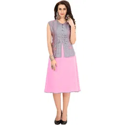 MANVAA Ethnic Motifs Embroidered Thread Work Pure Georgette Thread Work Kurti image 1