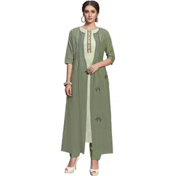 MANVAA Ethnic Motifs Embroidered Thread Work Thread Work Kurti-image-22