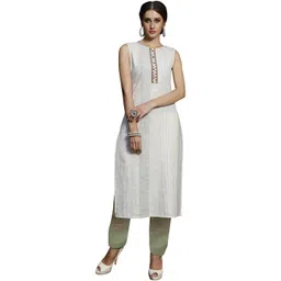 MANVAA Ethnic Motifs Embroidered Thread Work Thread Work Kurti image 3