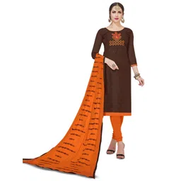 MANVAA Ethnic Motifs Embroidered Unstitched Dress Material-picture-34