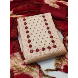 MANVAA Floral Embroidered Sequinned Unstitched Dress Material-picture-29