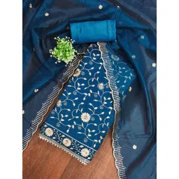 MANVAA Floral Embroidered Sequinned Unstitched Dress Material-picture-33