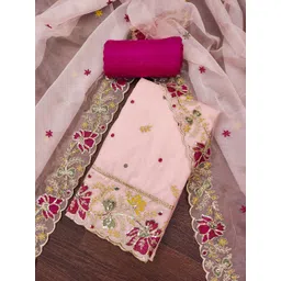 MANVAA Floral Embroidered Sequinned Unstitched Dress Material-picture-26