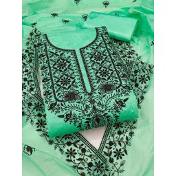 MANVAA Floral Embroidered Thread Work Chanderi Cotton Unstitched Dress Material-picture-37