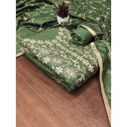 MANVAA Floral Embroidered Zari Unstitched Dress Material-picture-35