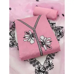 MANVAA Floral Embroidery Thread Work Unstitched Dress Material-picture-22