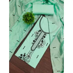 MANVAA Floral Embroidery Thread Work Unstitched Dress Material-picture-21