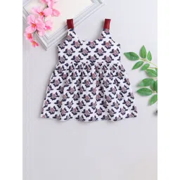 MANY FROCKS & Girls Floral Printed Fit & Flare Pure Cotton Dress-picture-36