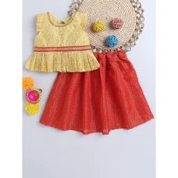 MANY FROCKS & Girls Printed Gotta Patti Pure Cotton Ready to Wear Lehenga With Blouse-picture-52