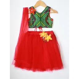 MANY FROCKS & Girls Printed Sequinned Ready to Wear Lehenga Blouse With Dupatta-picture-29