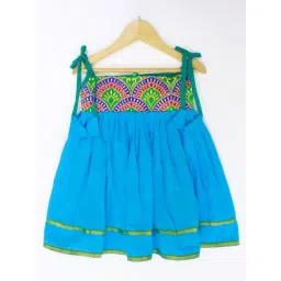 Many Frocks Kids Blue Embellished Dress-picture-39
