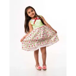 Many Frocks Kids Green Printed Dress-picture-22