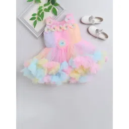 Many Frocks Kids Multicolor Applique Dress-picture-39