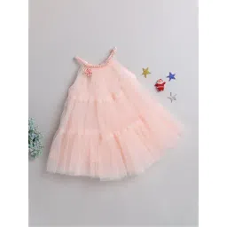Many Frocks Kids Peach Solid Dress-picture-39