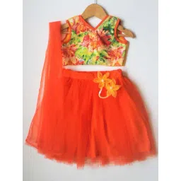 Many Frocks Kids Red Embellished Lehenga Choli-picture-15