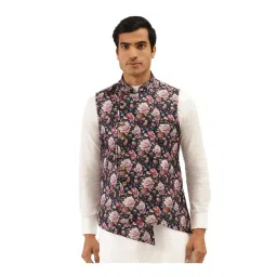 Manyavar Blue Floral Print Ethnic Jacket-picture-20
