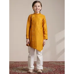 Manyavar Boys Angrakha Kurta with Pyjamas-picture-35