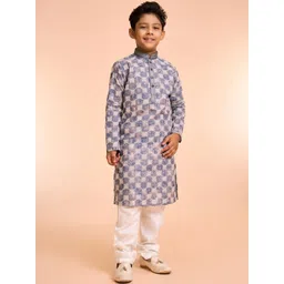 Manyavar Boys Floral Embroidered Kurta with Pyjama-picture-21