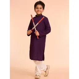 Manyavar Boys Floral Embroidered Kurta with Pyjama-picture-14