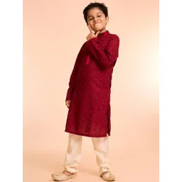 Manyavar Boys Floral Embroidered Kurta with Pyjama-picture-22