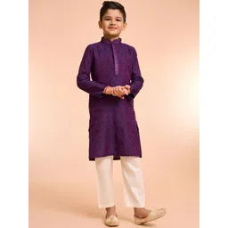 Manyavar Boys Floral Printed Kurta with Pyjama-picture-14