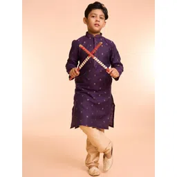 Manyavar Boys Floral Printed Kurta with Pyjama-picture-42