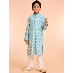 Manyavar Boys Floral Printed Kurta with Pyjama-picture-36