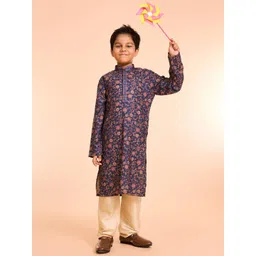 Manyavar Boys Floral Printed Kurta with Pyjama-picture-16