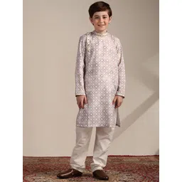 Manyavar Boys Geometric Printed Regular Kurta with Pyjamas-picture-48
