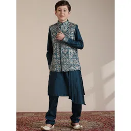 Manyavar Boys Regular Kurta and Pyjama with Nehru Jacket-picture-47