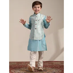 Manyavar Boys Regular Kurta With Pyjamas & Nehru Jacket-picture-53